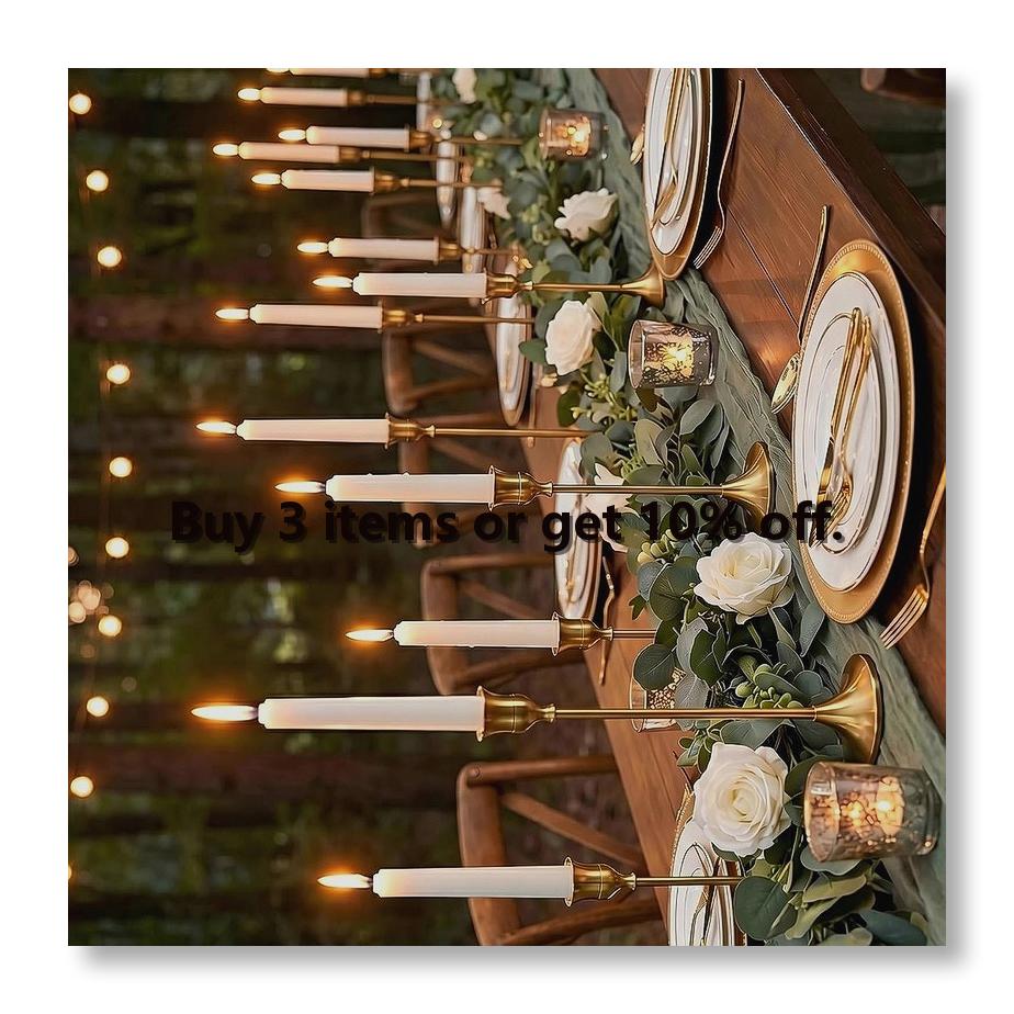 Candle Holder Decor - 12 قطعة من حوامل الشموع الذهبية،