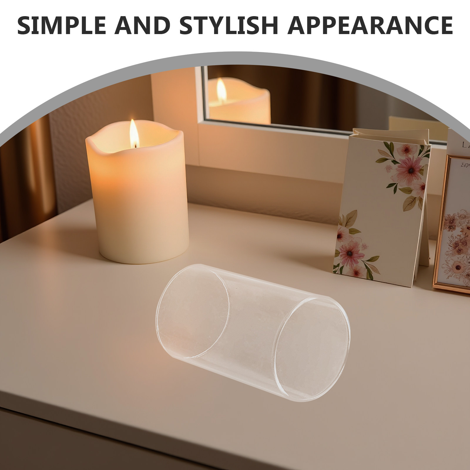 Candle Holder Decor - حامل شموع زجاجي أسطواني شفاف لتزيين